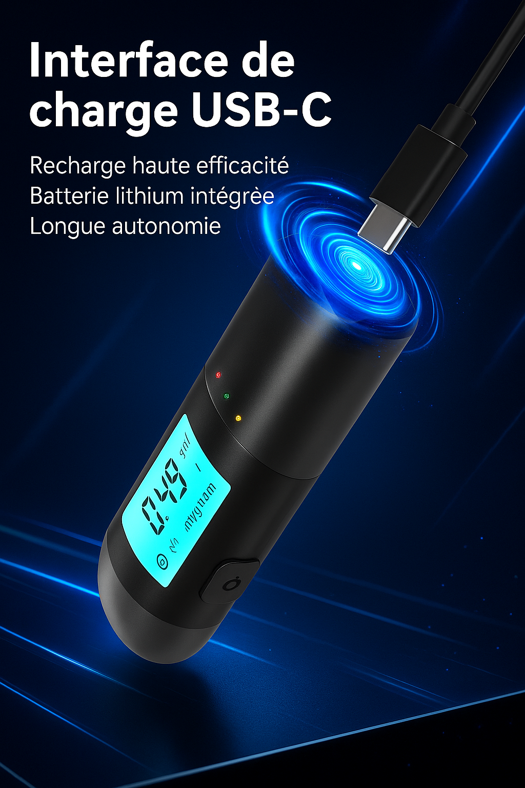 Éthylotest électronique sans contact – Rechargeable USB & LED